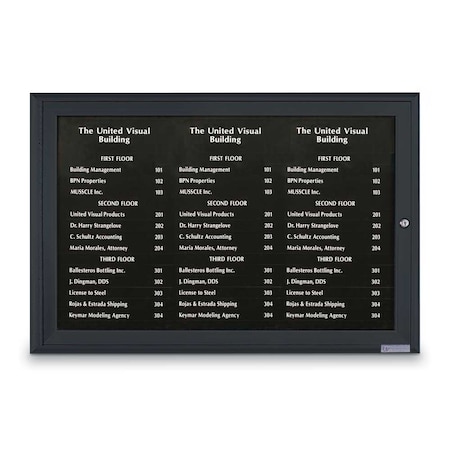 United Visual Products Outdoor Enclosed Combo Board, 72"x36", Satin Frame/White Porc & Buff UVCB7236OD-WHTPORC-BUFF